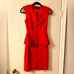 Ted Baker Peplum dress red size 0